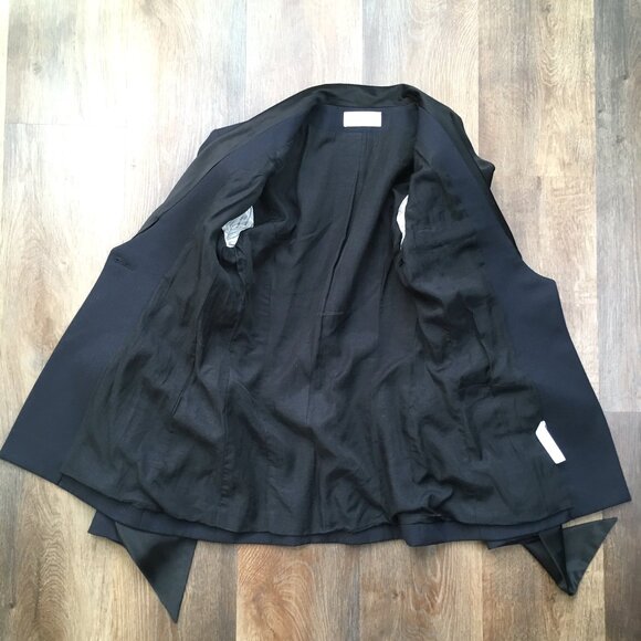 Faith Connexion Navy Blue Tuxedo Blazer Jacket Wool Silk Bow Satin Lapels XS 0 2 - Picture 16 of 16